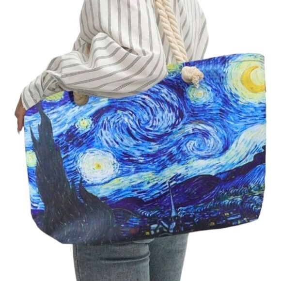 Van Gogh Starry Night Beach Tote - Picture 4 of 6